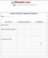 Business Objectives Alignment Worksheet Template