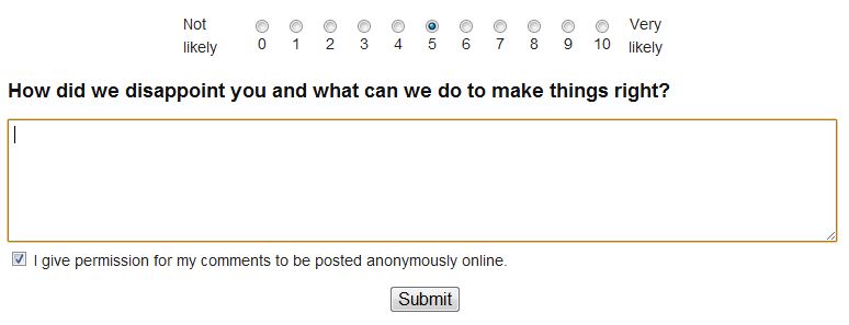 macaroni grill, survey questionnaire